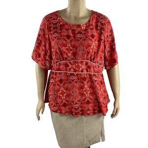 Marybelle Paisley Top Size 2X Multicolor
